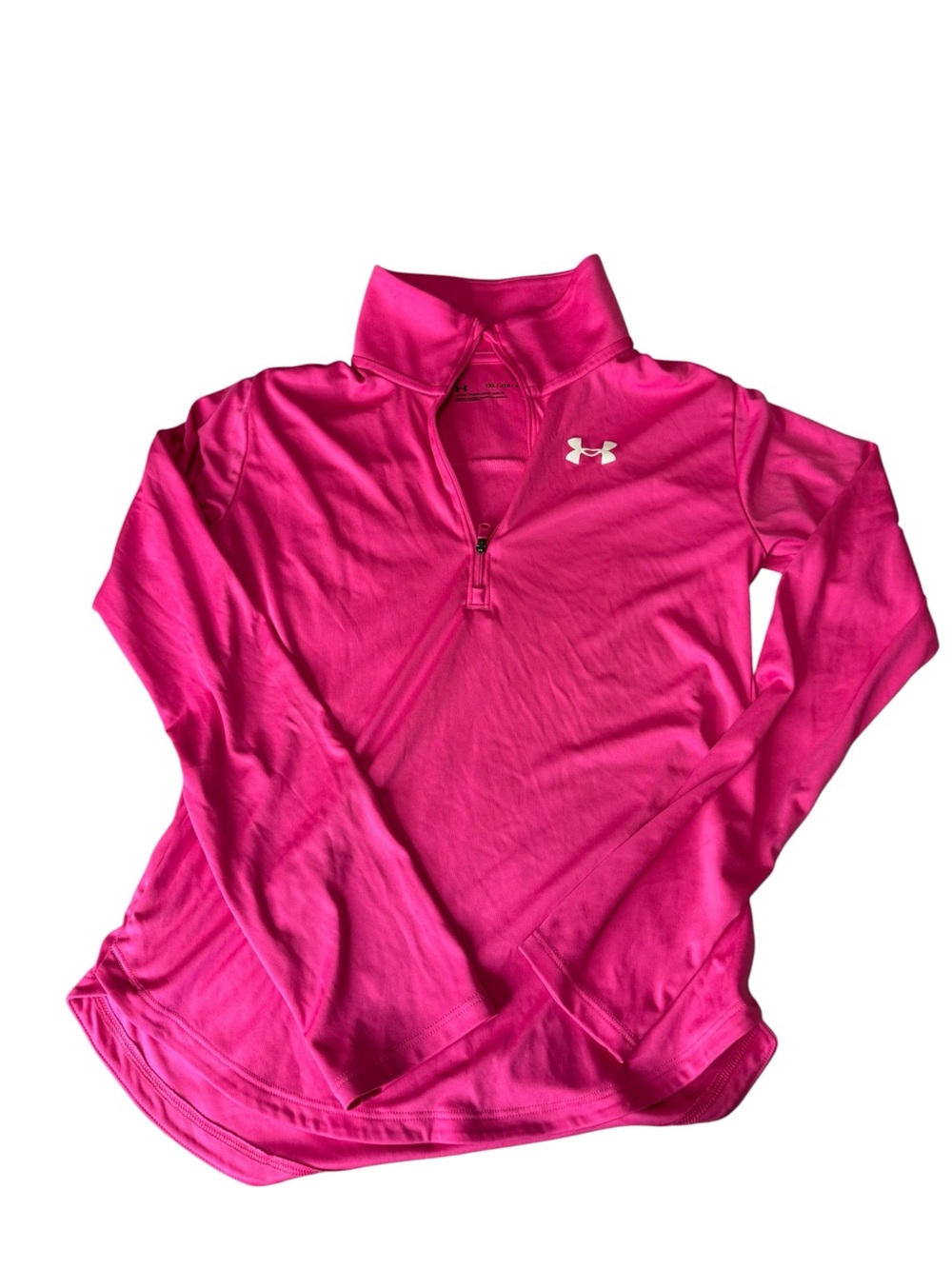 Under Armour Girls Pink Quarter Zip Athletic Pullover – Youth XL